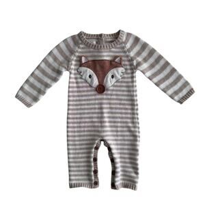 Mud Pie Fox Sweater One-Piece - size 0-3 months